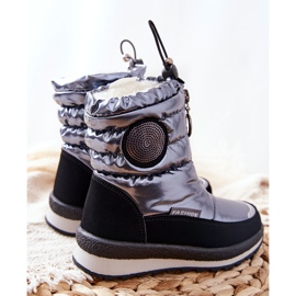 PE1 Warme Schneestiefel aus hoher Wolle Grau Lucia schwarz silber- 1