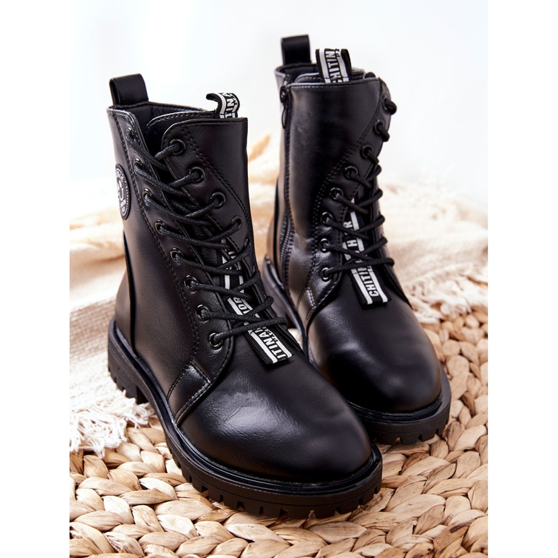 PE1 Warme Kinderstiefel Workers Schwarz Rosalie 2