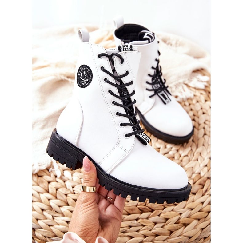 PE1 Warme Kinderstiefel Workers Weiß Rosalie 1