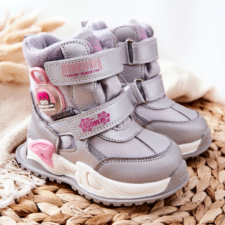 PJ2 Warme Schneestiefel für Kinder Stiefel Silber Nemi 1