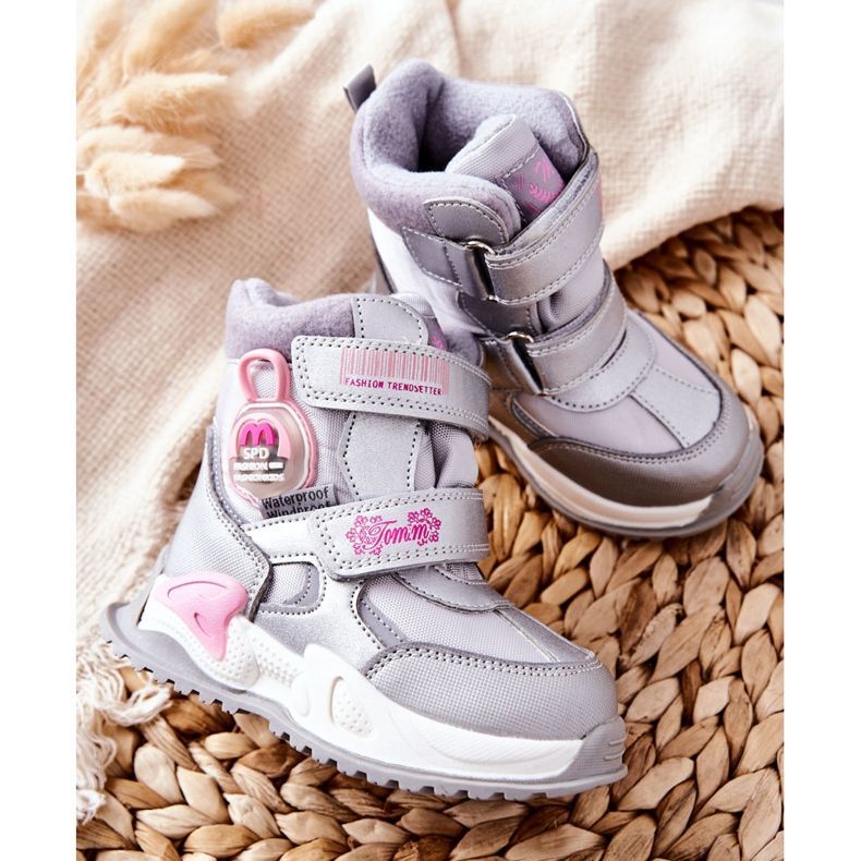 PJ2 Warme Schneestiefel für Kinder Stiefel Silber Nemi 2
