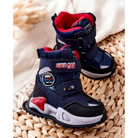 PJ2 Warme Schneestiefel Stiefel mit Klettverschluss Marineblau Rizie 2