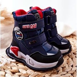 PJ2 Warme Schneestiefel Stiefel mit Klettverschluss Marineblau Rizie 1