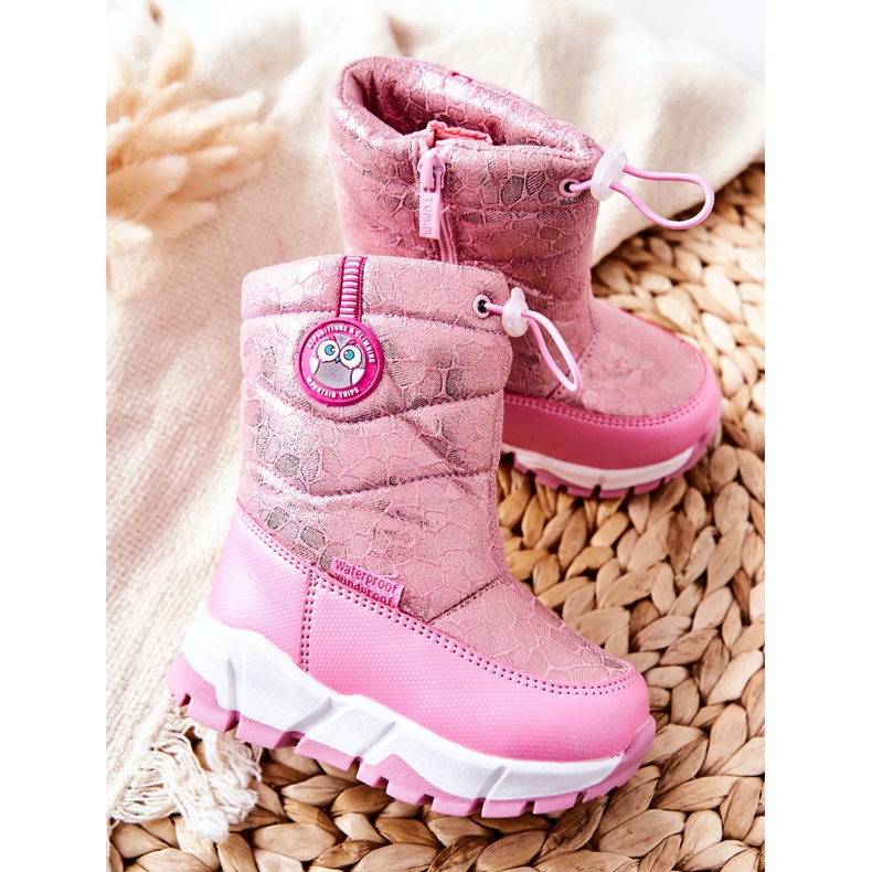 PJ2 Warme Kinder-Schneestiefel mit rosa Layoth-Reißverschluss 2