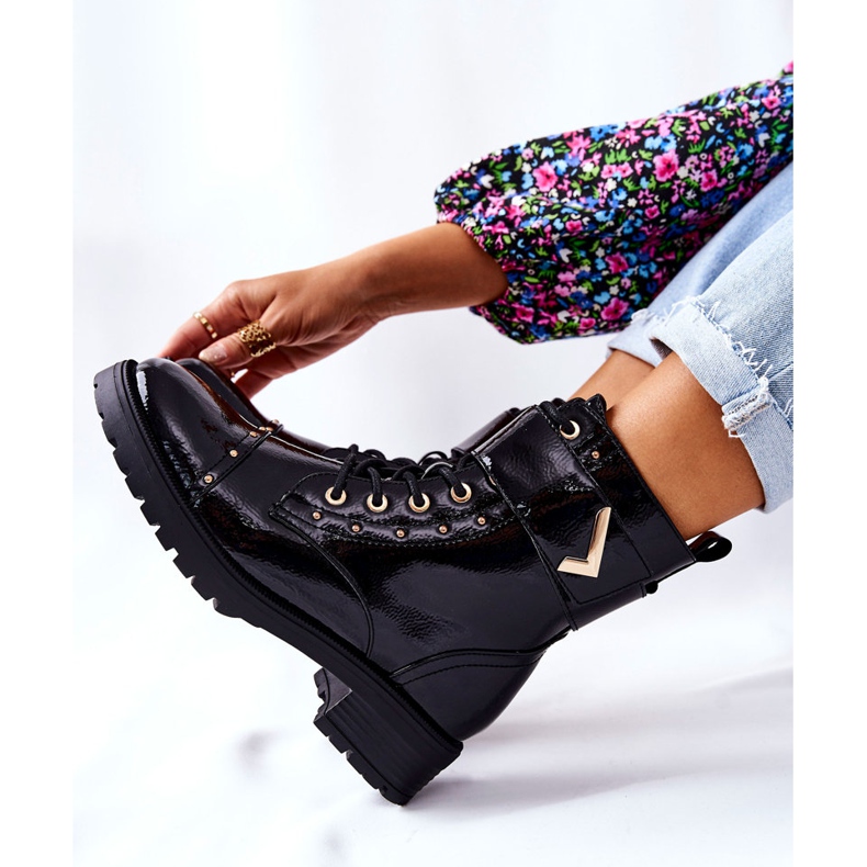 PG1 Warm lackierte schwarze Colira Stiefel 2