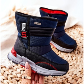 PJ2 Warme hohe Kinder-Schneestiefel Marineblau Leoth 1