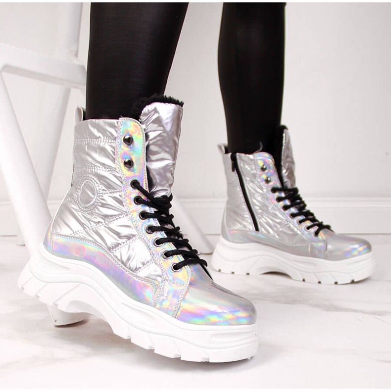 Schneestiefel auf der Vinceza W JAN47B Silver Holo-Plattform silber- 1