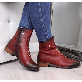 Stiefel mit Verzierungen Jezzi W JEZ52C rot schwarz 1