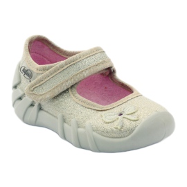 Hausschuhe für Mädchen Goldene Befado-Schleife 1