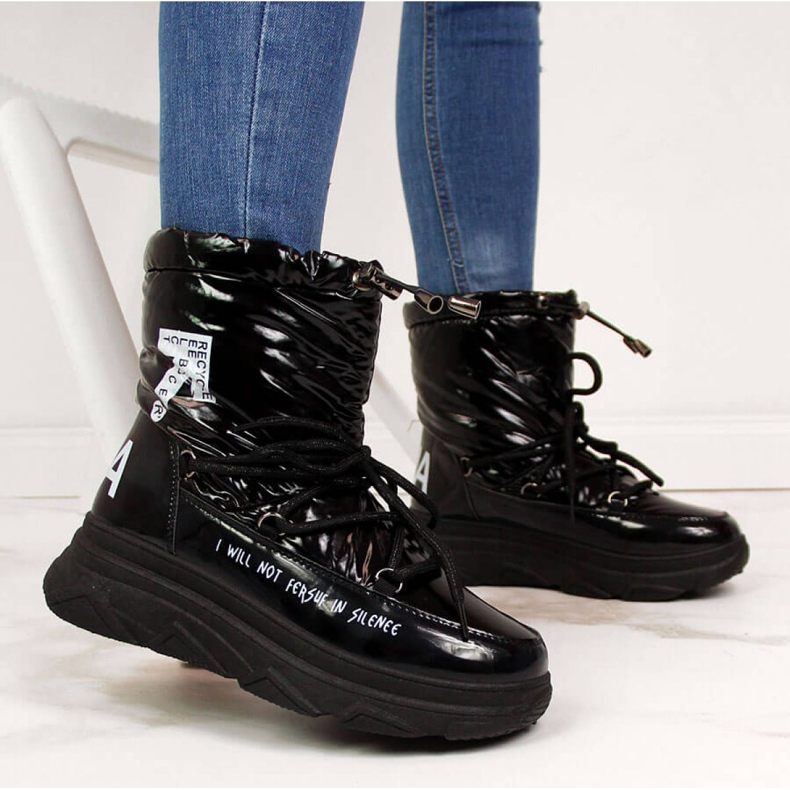 Schneestiefel auf dem Vinceza W JAN48A Plateau schwarz 1