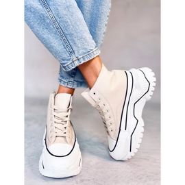 Corbel Beige Sneakers mit hohen Sohlen 1