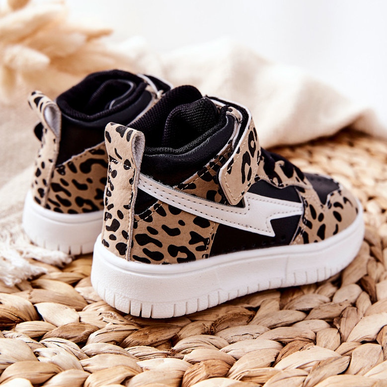 FR1 Hohe Sportschuhe für Kinder Schwarz und Beige Bartnie weiß braun 2