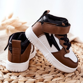 FR1 Hohe Sportschuhe für Kinder, weiß und braun Bartnie schwarz 1