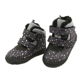 Wasserdichte Stiefel mit rosa Rose TE-POR Mazurek 1360 grau 3