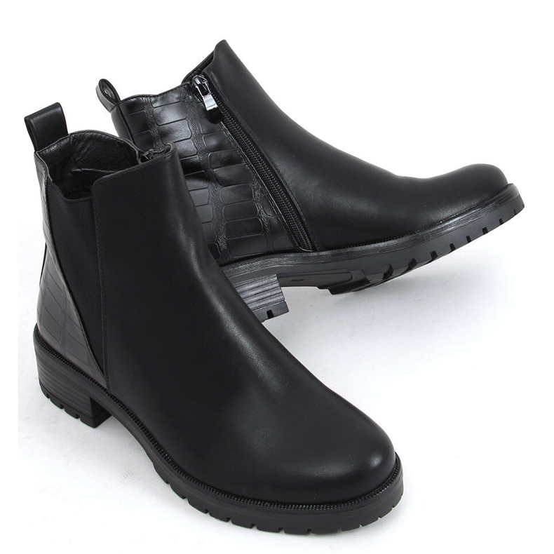 Ingrid Black Chelsea-Stiefel für Damen schwarz 1