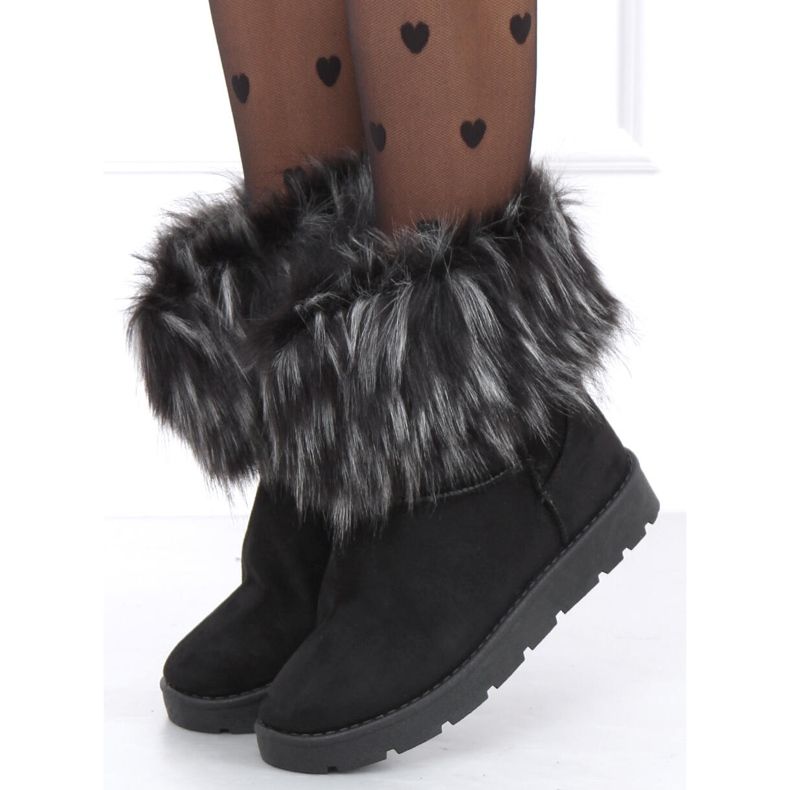 Schneestiefel mit Fell von Else Black schwarz 1