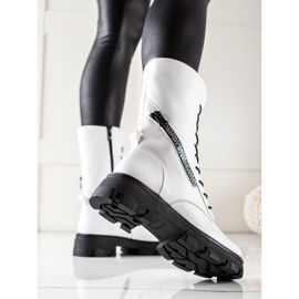 Stiefel mit dekorativem Reißverschluss von Sergio Leone weiß 1