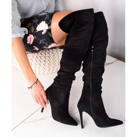 TRENDI Sexy Stiefel mit hohen Absätzen schwarz 2