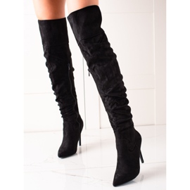 TRENDI Sexy Stiefel mit hohen Absätzen schwarz 1