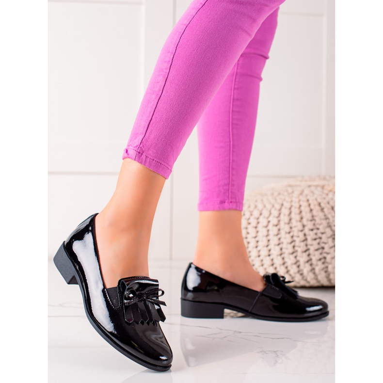 Filippo Leder-Brogues mit Schleife schwarz 1