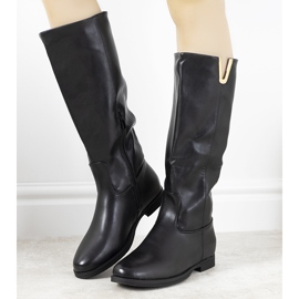 Schwarze Zavala Keilstiefel 2