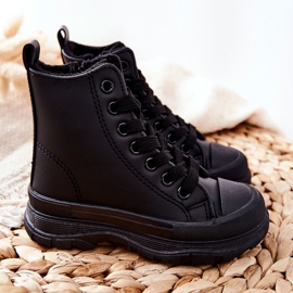 FR1 Isolierte Sneakers aus Leder für Kinder Schwarz Bomi 4
