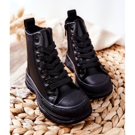 FR1 Isolierte Sneakers aus Leder für Kinder Schwarz Bomi 5