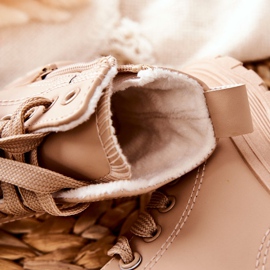 FR1 Warme Sneakers aus Leder für Kinder Beige Bomi 1