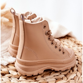 FR1 Warme Sneakers aus Leder für Kinder Beige Bomi 2