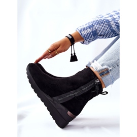 PE1 Schwarze Athelaine Keilstiefel aus Wildleder 2