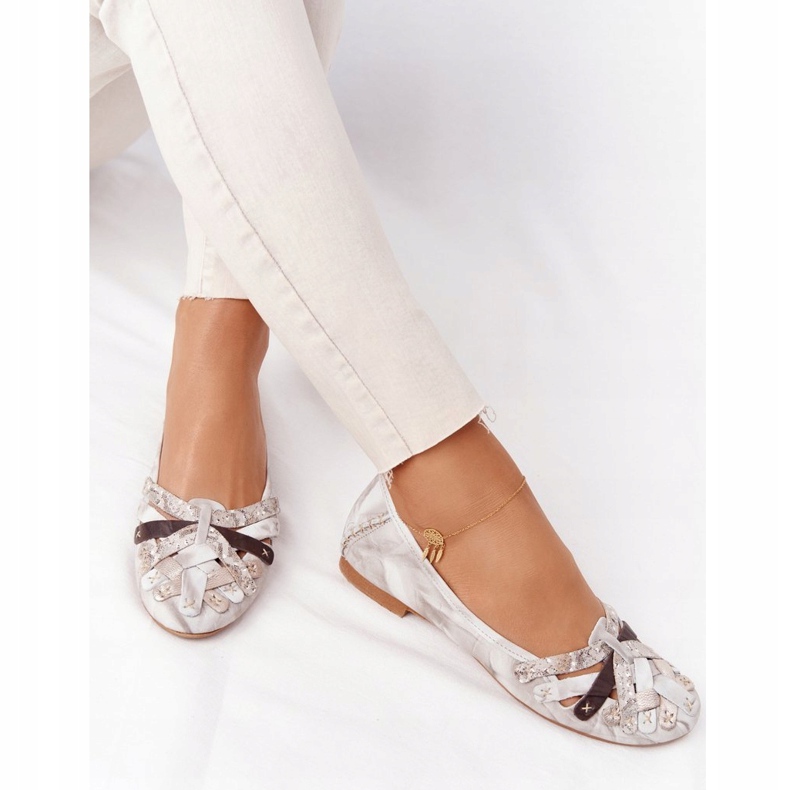 Damen Leder Ballerinas Maciejka 01358-44 Dirty Beige 4