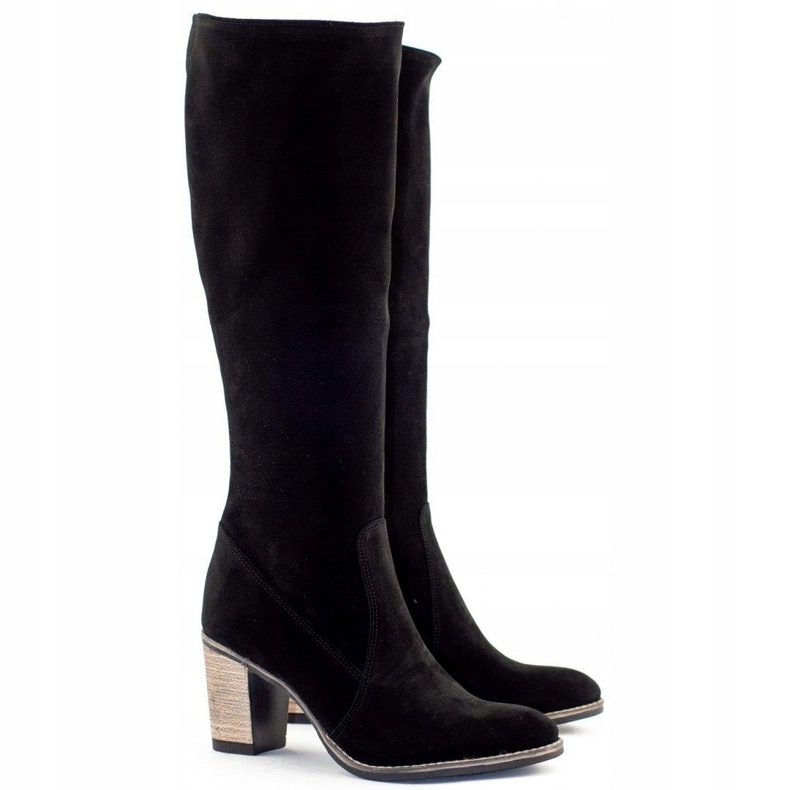 Olivier Schwarze isolierte Damenstiefel am Pfosten 2