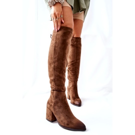 Vinceza Damenstiefel mit Absatz Wildleder Braun Corrig khaki 1