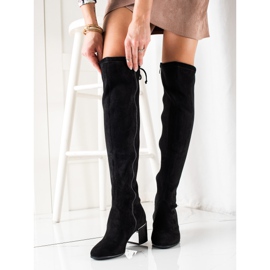 Goodin Stylische oberschenkelhohe Stiefel mit hohen Absätzen schwarz 1