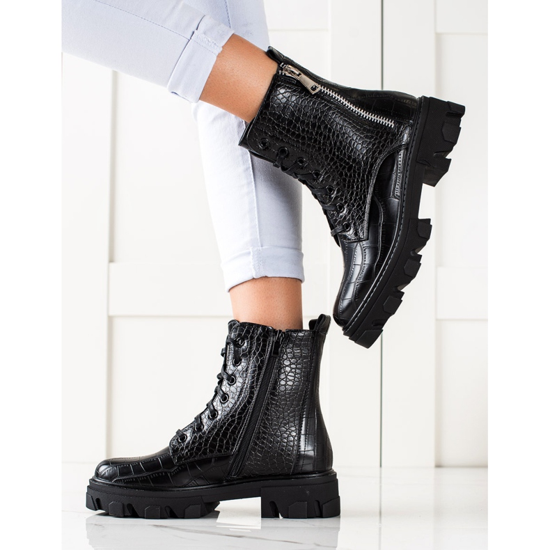 TRENDI Arbeiter mit einem dekorativen Reißverschluss schwarz 1