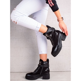 Queen Vivi Schnürarbeiter mit Schnalle schwarz 2