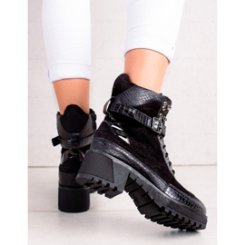 Queen Vivi Schnürarbeiter mit Schnalle schwarz 1