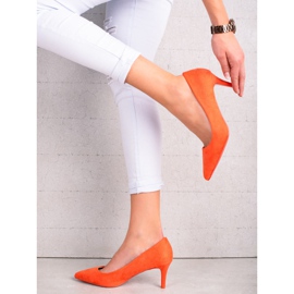 Milaya Damen Pumps auf High Heels orange 1