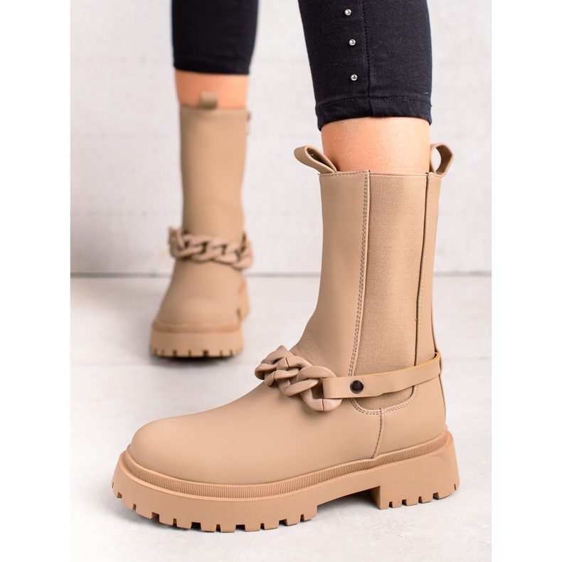 TRENDI Beige Arbeiter mit Zierstreifen 1