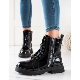 Goodin Lackierte Taschen mit dekorativem Reißverschluss schwarz 1