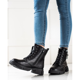 Goodin Schwarze Schnürtaschen mit Ornament 1