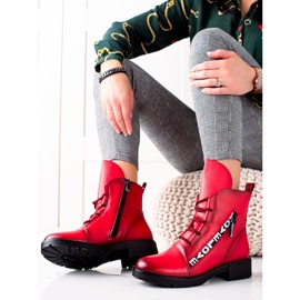 W. Potocki Modische rote Potocki Booties 2