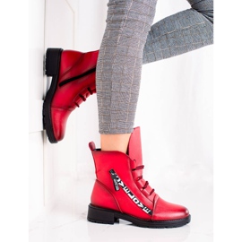 W. Potocki Modische rote Potocki Booties 1