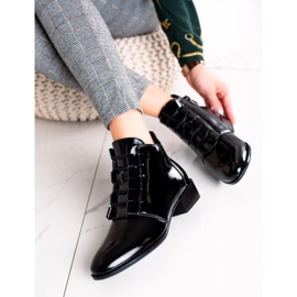 W. Potocki Elegante lackierte Potocki Stiefel schwarz 1