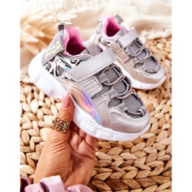 PJ2 Sportschuhe für Kinder mit Klettverschluss Silber Vibo 1