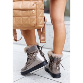 POTOCKI Hohe Fell-isolierte Schneestiefel Golden Sneezy 2