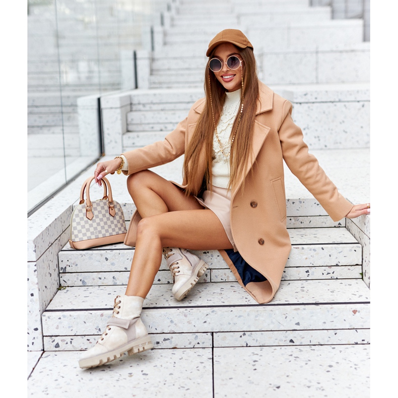 Maciejka Beige Leder Arbeitsstiefel 05219-04 2