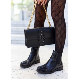 Schwarze Monah Jodhpur-Stiefel mit Jets 1