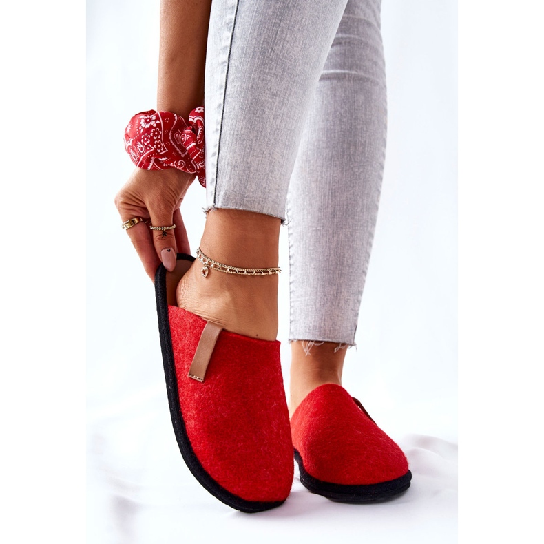 Big Star Damen Hausschuhe Panto Fino II267002 Rot-Braun 1