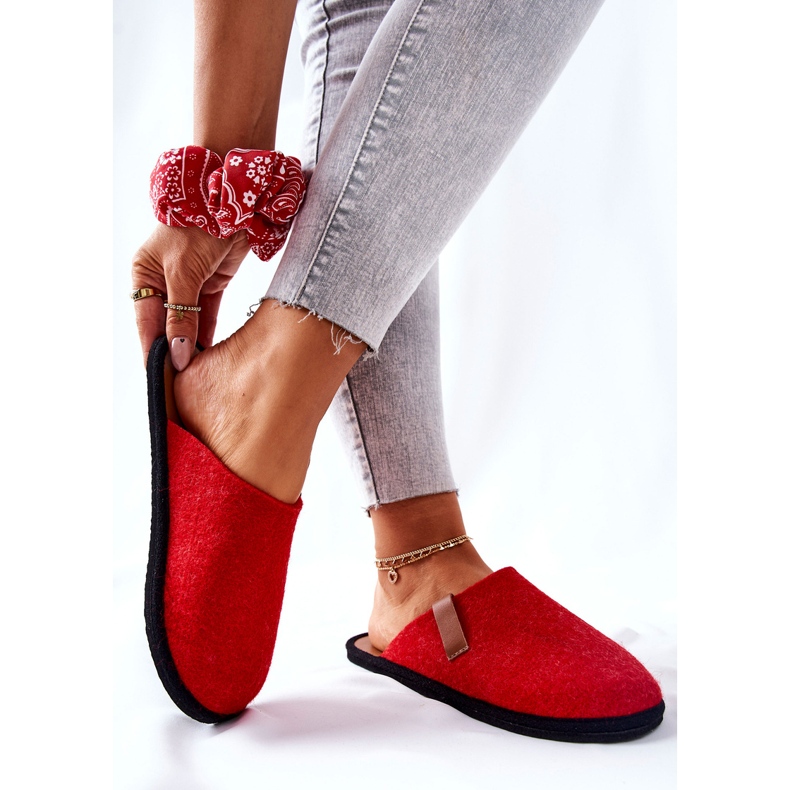 Big Star Damen Hausschuhe Panto Fino II267002 Rot-Braun 2